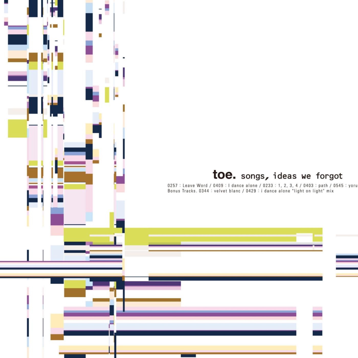 toe – songs, ideas, we forgot(4538182201763)【16bit／44.1kHz】日本区-OppsUnote音乐广场