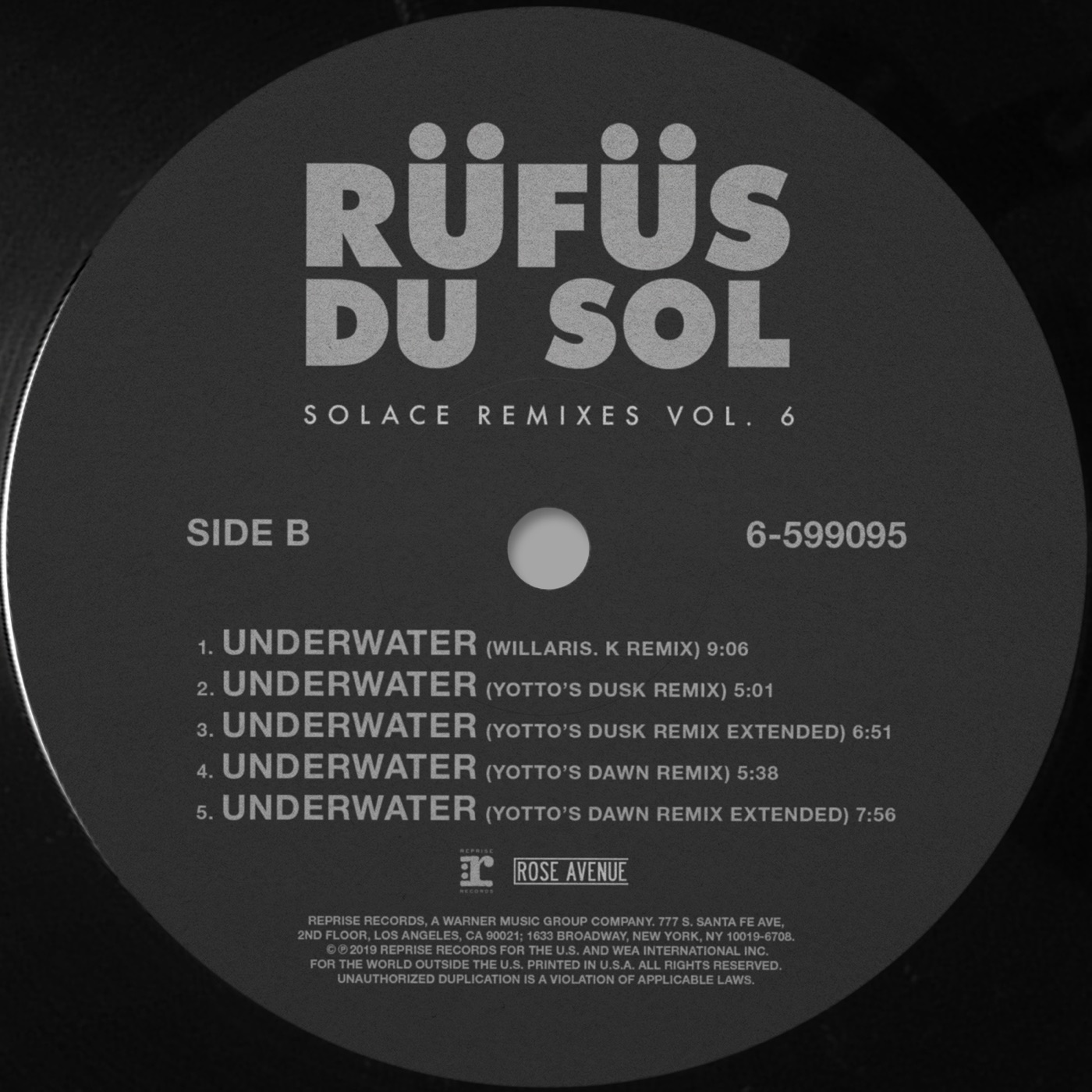 RÜFÜS DU SOL - SOLACE REMIXES VOL. 6(093624899679)【24bit／44.1kHz】印度区-OppsUnote音乐广场