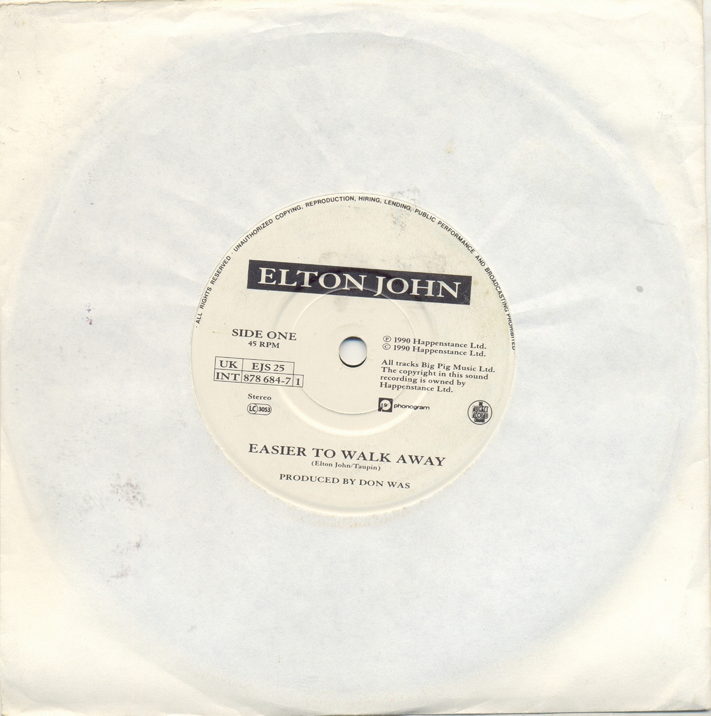 图片[1]-Elton John – Easier to Walk Away – Single(00602517304666)【16bit／44.1kHz】土耳其区-OppsUnote音乐广场